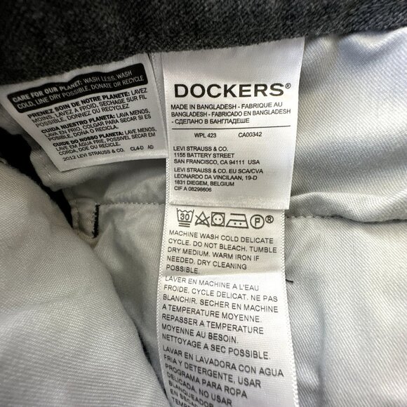 Dockers Men's Pants 38x32 Gray Chino Trouser Classic Fit Straight Leg *FLAW* - Picture 10 of 14